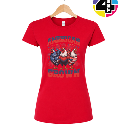 American Grown Patriotic Roosters Women's Tee