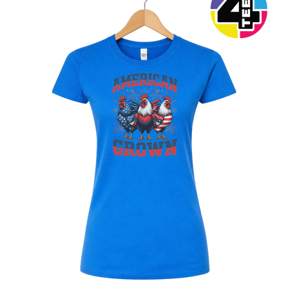 American Grown Patriotic Roosters Women's Tee