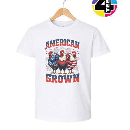 American Grown Patriotic Roosters Youth Tee