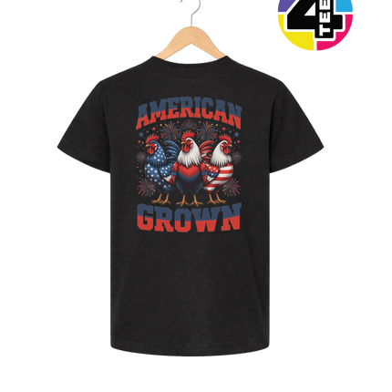 American Grown Patriotic Roosters Youth Tee
