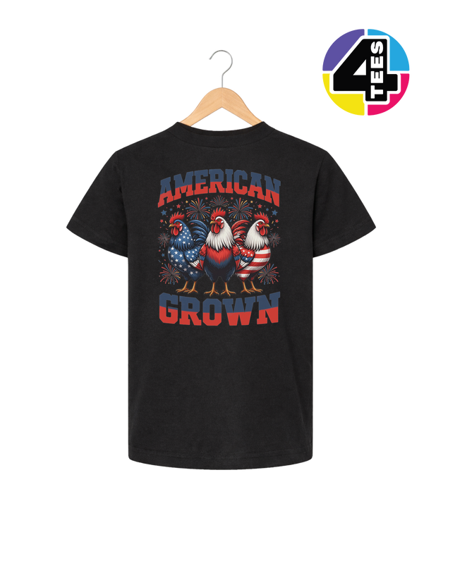 American Grown Patriotic Roosters Youth Tee