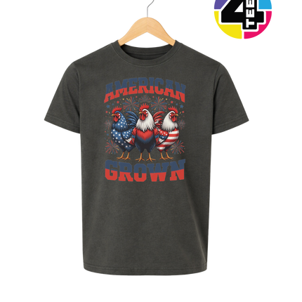 American Grown Patriotic Roosters Youth Tee