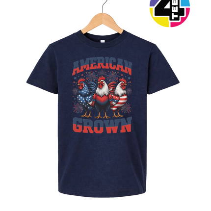 American Grown Patriotic Roosters Youth Tee