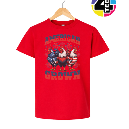American Grown Patriotic Roosters Youth Tee