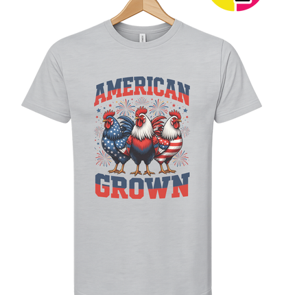 American Grown Patriotic Roosters Tee