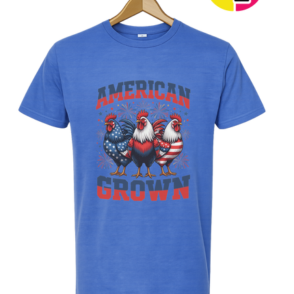 American Grown Patriotic Roosters Tee