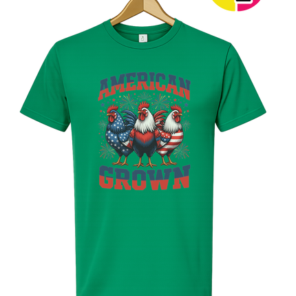 American Grown Patriotic Roosters Tee