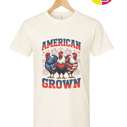 American Grown Patriotic Roosters Tee