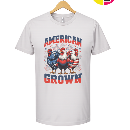 American Grown Patriotic Roosters Tee