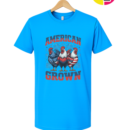American Grown Patriotic Roosters Tee