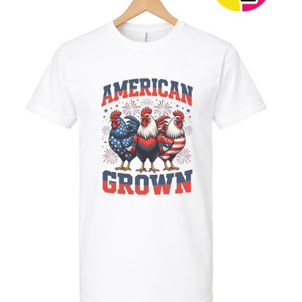 American Grown Patriotic Roosters Tee