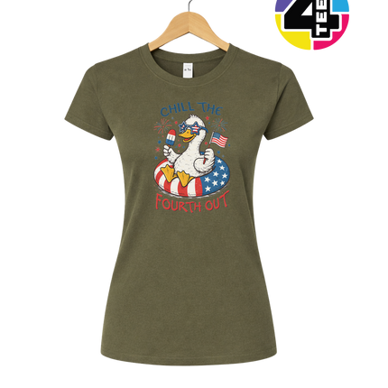Chill The Fourth Out Duck Women's Tee