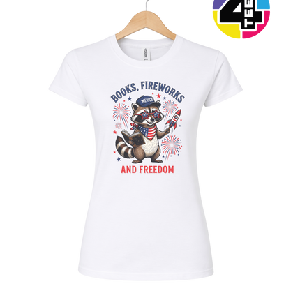 Bookish Freedom Raccoon Women's Tee