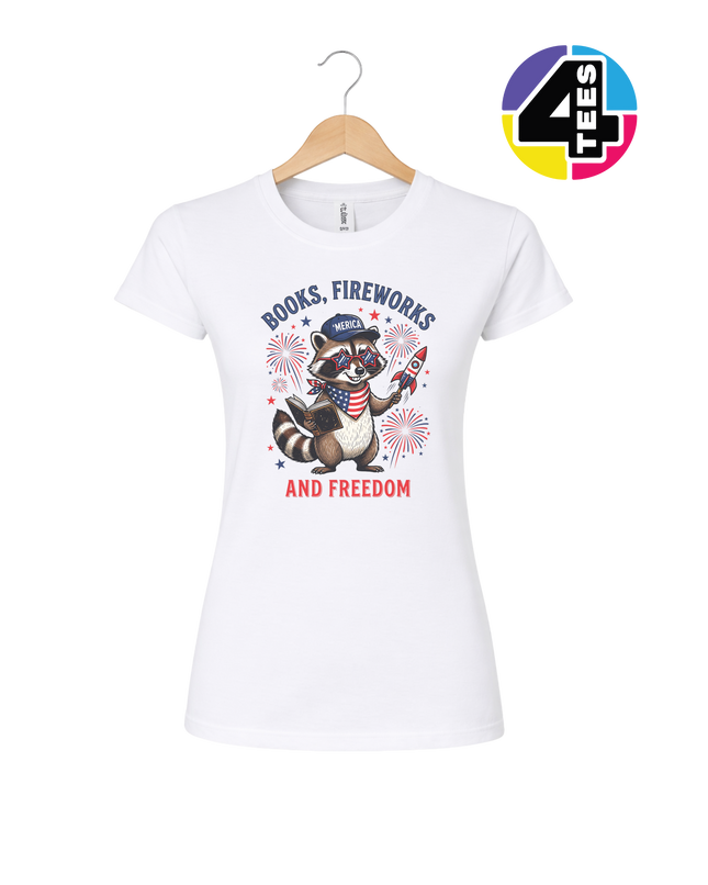 Bookish Freedom Raccoon Women's Tee