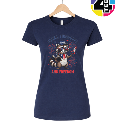 Bookish Freedom Raccoon Women's Tee
