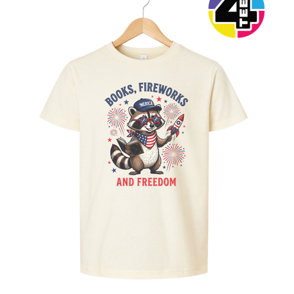 Bookish Freedom Raccoon Youth Tee