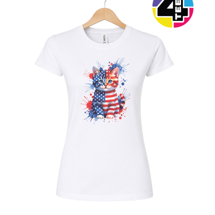 Star-Spangled Kitten Splash Women's Tee