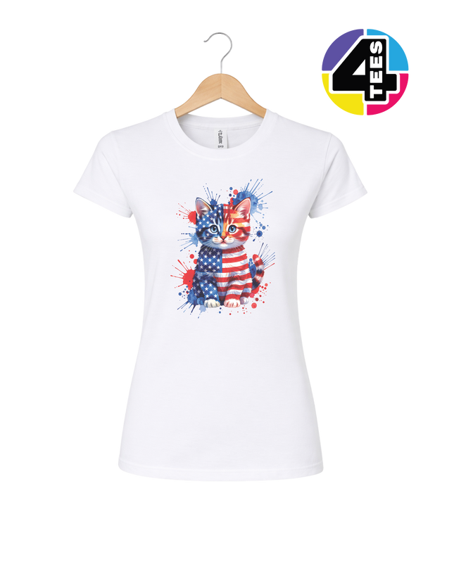 Star-Spangled Kitten Splash Women's Tee
