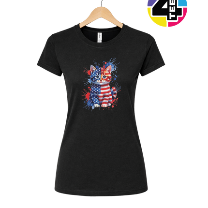 Star-Spangled Kitten Splash Women's Tee