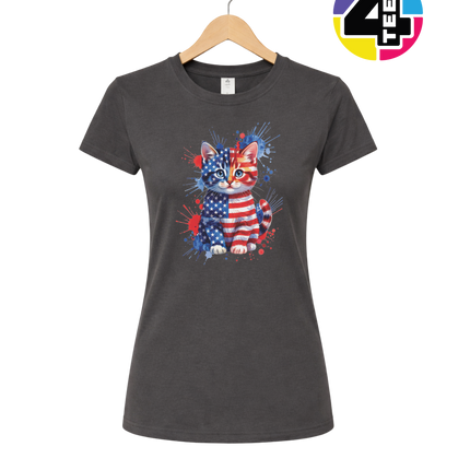 Star-Spangled Kitten Splash Women's Tee