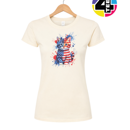 Star-Spangled Kitten Splash Women's Tee