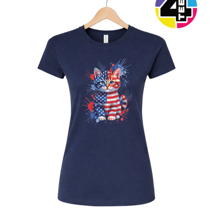 Star-Spangled Kitten Splash Women's Tee