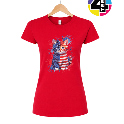 Star-Spangled Kitten Splash Women's Tee