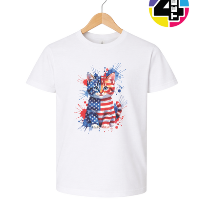 Star-Spangled Kitten Splash Youth Tee