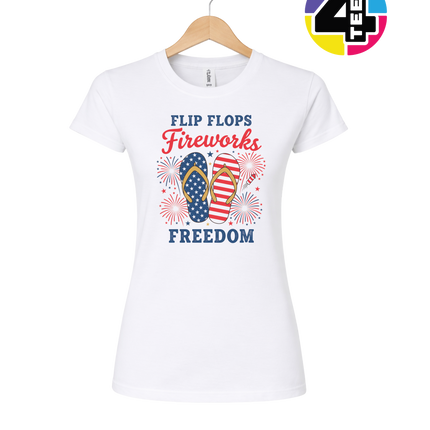 Flip Flops Fireworks Freedom Women's Tee