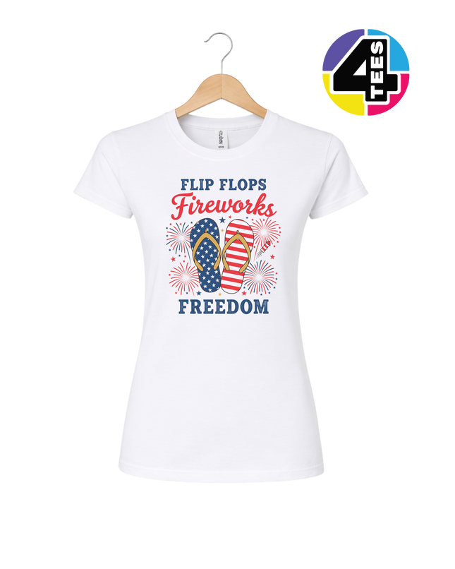 Flip Flops Fireworks Freedom Women's Tee