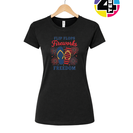 Flip Flops Fireworks Freedom Women's Tee