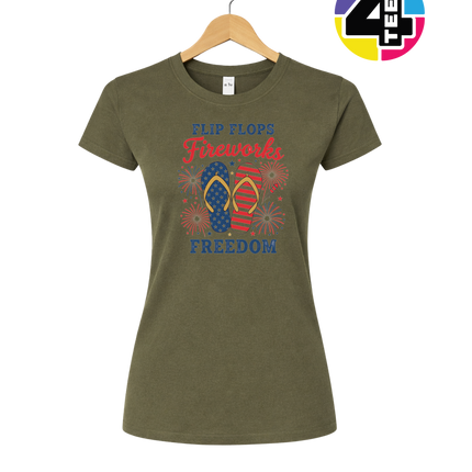 Flip Flops Fireworks Freedom Women's Tee