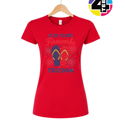 Flip Flops Fireworks Freedom Women's Tee