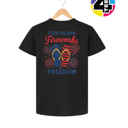 Flip Flops Fireworks Freedom Youth Tee