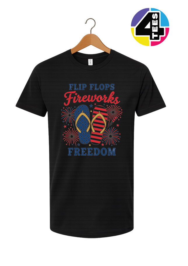 Flip Flops Fireworks Freedom Tee
