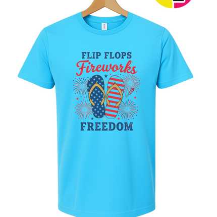 Flip Flops Fireworks Freedom Tee