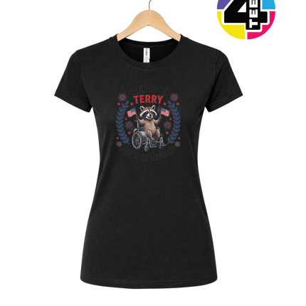 Back It Up Terry Freedom Raccoon Women's Tee