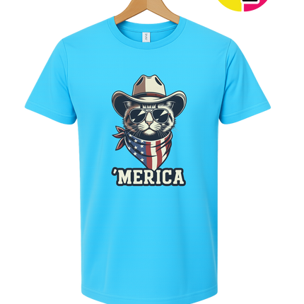 Cowboy Cat Merica Tee