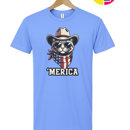 Cowboy Cat Merica Tee