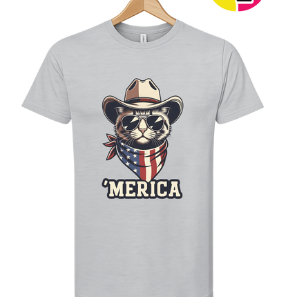 Cowboy Cat Merica Tee