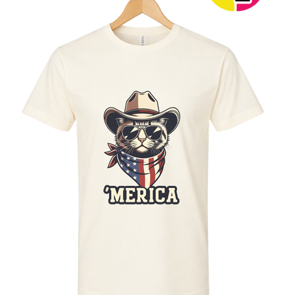Cowboy Cat Merica Tee