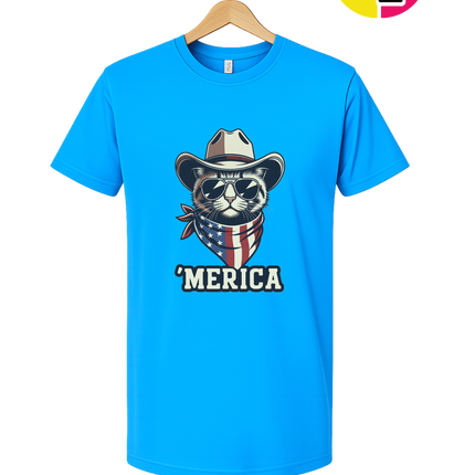 Cowboy Cat Merica Tee