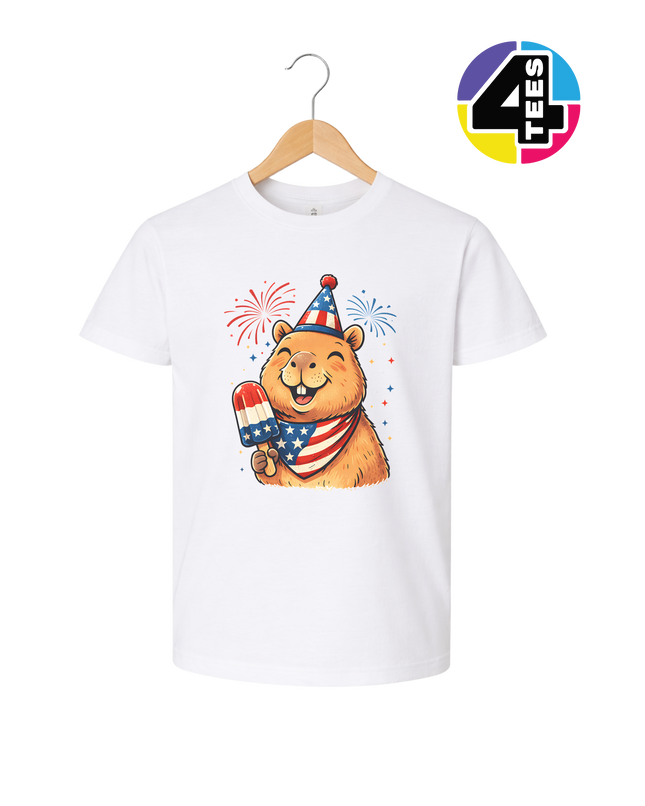 Patriotic Popsicle Beaver Youth Tee