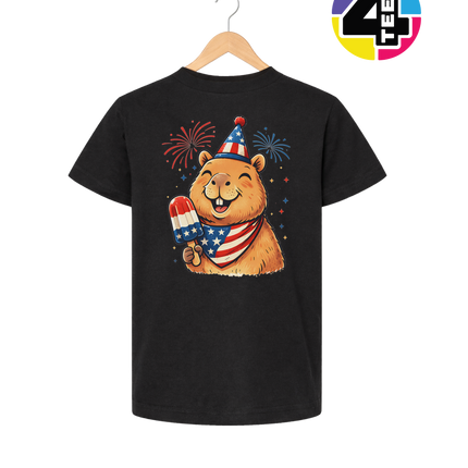Patriotic Popsicle Beaver Youth Tee