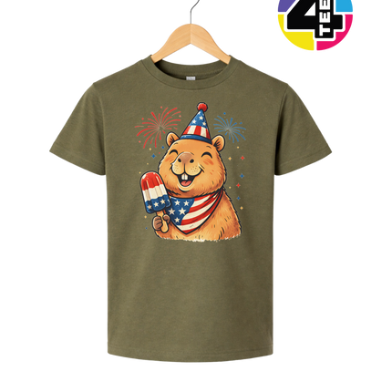 Patriotic Popsicle Beaver Youth Tee