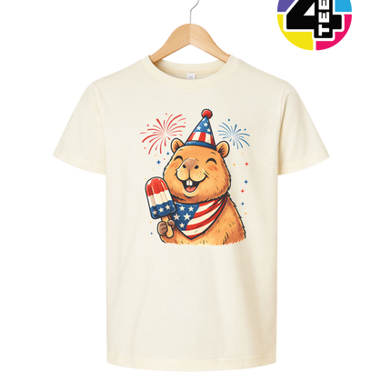 Patriotic Popsicle Beaver Youth Tee