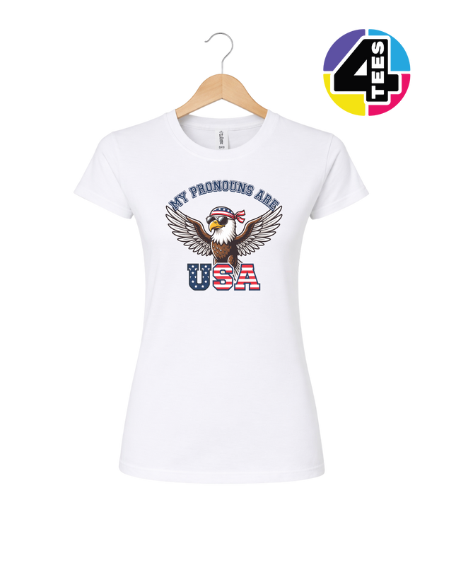 Pronouns Are USA Eagle Women's Tee