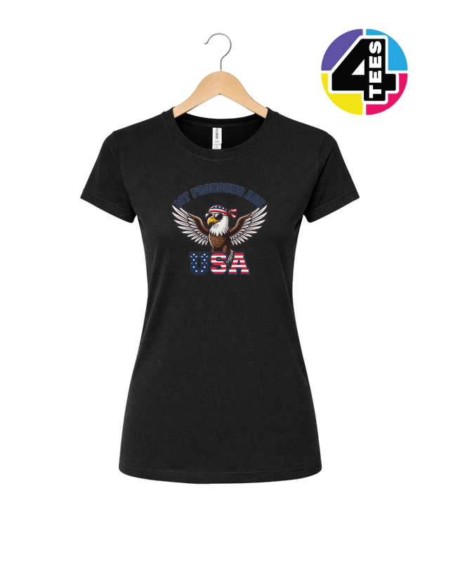 Pronouns Are USA Eagle Women's Tee
