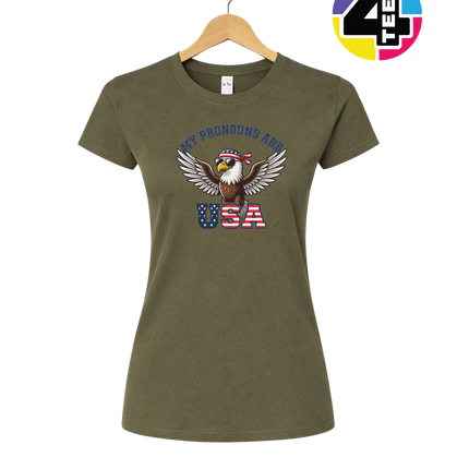 Pronouns Are USA Eagle Women's Tee