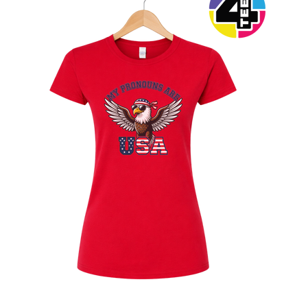 Pronouns Are USA Eagle Women's Tee